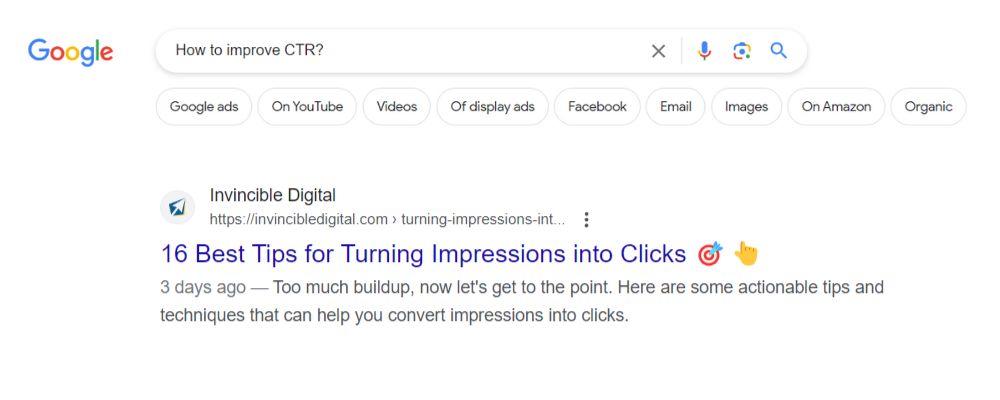 Using Emoji in Page Title to improve the CTR of page in SERP